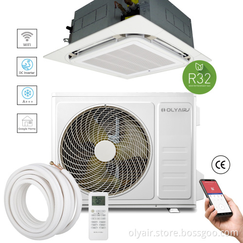OLYAIR 8-Way 360 Degree Ceiling-Mount Ductless Mini Split Heat Pump Air Conditioner
